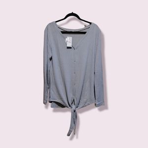 Gray Women's Cotton long sleeve top